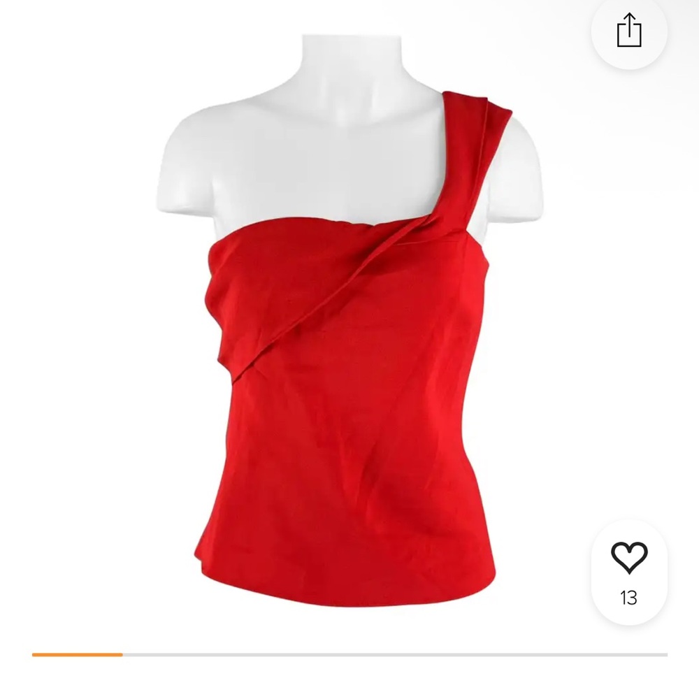 Cushnie et Ochs Asymmetric One-Shoulder Red Top